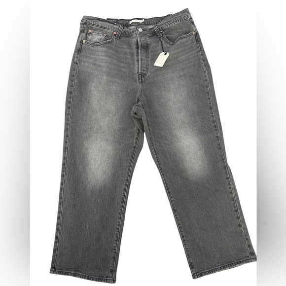 Levi's gray rib cage straight ankle super high rise button fly jeans Sz 16w Nwt - Picture 13 of 13